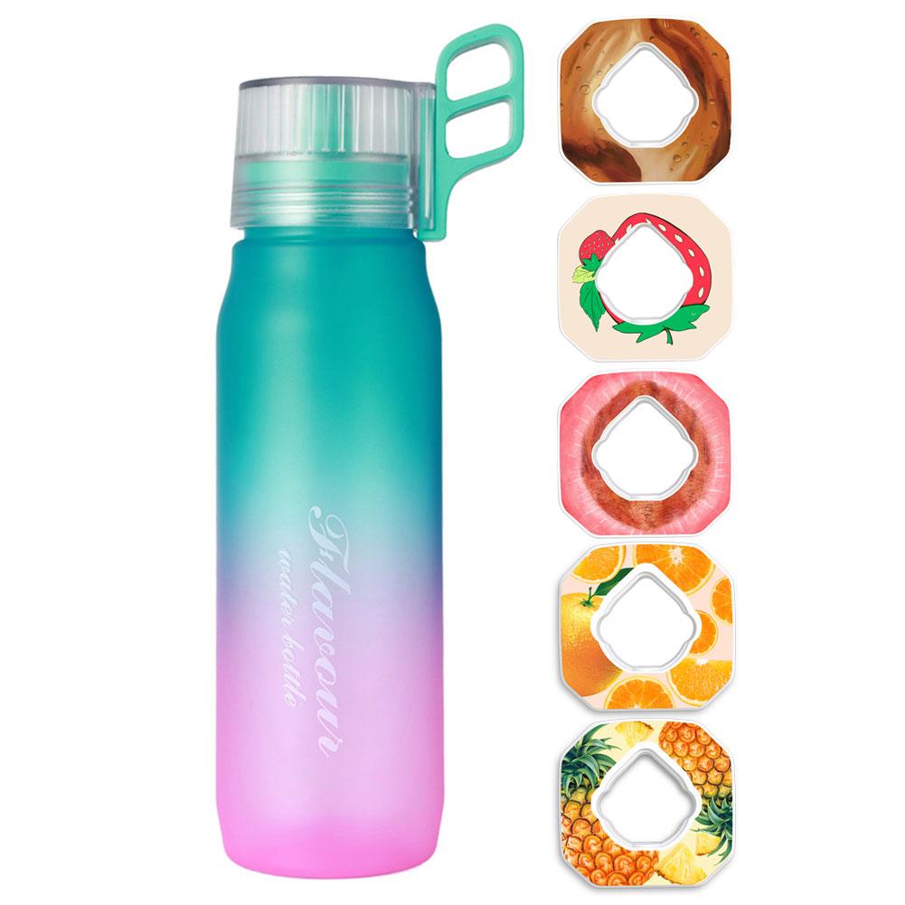 

750ml Air Flavored Water Bottle With 5 Flavor Rings Air Up 0 Sugar Water Tumblers Fruit Fragrance Water Bottle For Outdoor Sport зелений