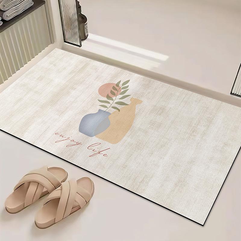 Toilet Floor Mat Entrance Quick Drying Foot Mat Absorbent Anti Slip Mat Bathroom Floor Mat