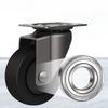 4pcs 1-inch swivel casters with brake, silent, rubber wheels, small wheels, load-bearing, corner wheels, steering wheels