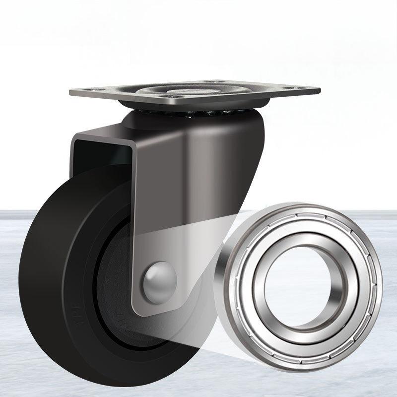 4pcs 1-inch swivel casters with brake, silent, rubber wheels, small wheels, load-bearing, corner wheels, steering wheels