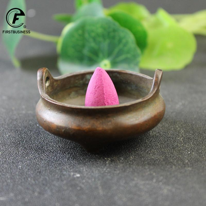 Vintage Brass Incense Burner Chinese Traditional Round Belly Three-legged Ming Xuande Furnace Office Desk Decor Ornaments
