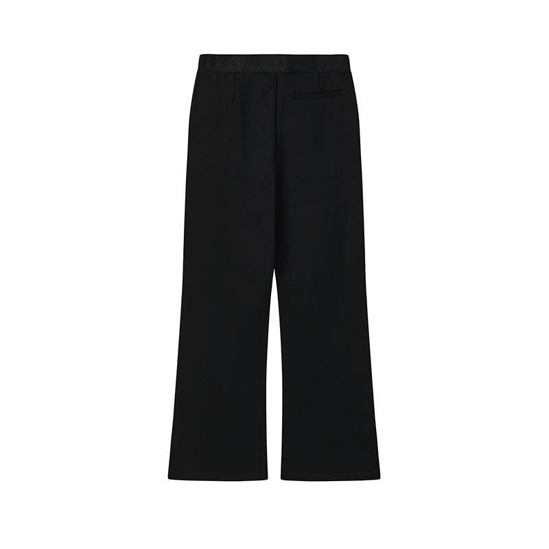 Fila White Classic Fashion Simple Basic Solid Color Retro Daily Versatile Casual Flared Knit Sports Pants Women Bottoms Black F61W613603FBK