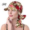 Cappello estivo leggero da donna, foulard, motivo floreale, lacci, nastro, turbante, tessuto morbido, accessorio per copricapo, cappello parasole per esterni, viaggi, ciclismo