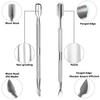 3pcs/set Pro Stainless Steel Nail Art Cutter Scissor 2 Ways Cuticle Clipper Pusher Dead Skin Remover Kit Manicure Pedicure Tools