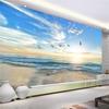 3d Seagull Mural Blue Sky White Clouds Wallpaper Sea Landscape Wall Mural Boys Girls Kids Room Living Room Backdrop Wallpaper