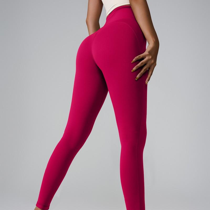 High-Waisted Seamless Yoga Leggings With Pockets Womens Slim Fit Workout Pants Breathable Compression Tights