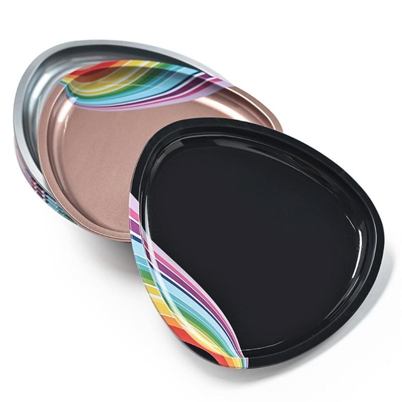 Satinless Steel Jewelry Tray Makeup Cosmetic Organizer Manicure Tool Storage Tray Trinket Tray for Home Nail Salon Use