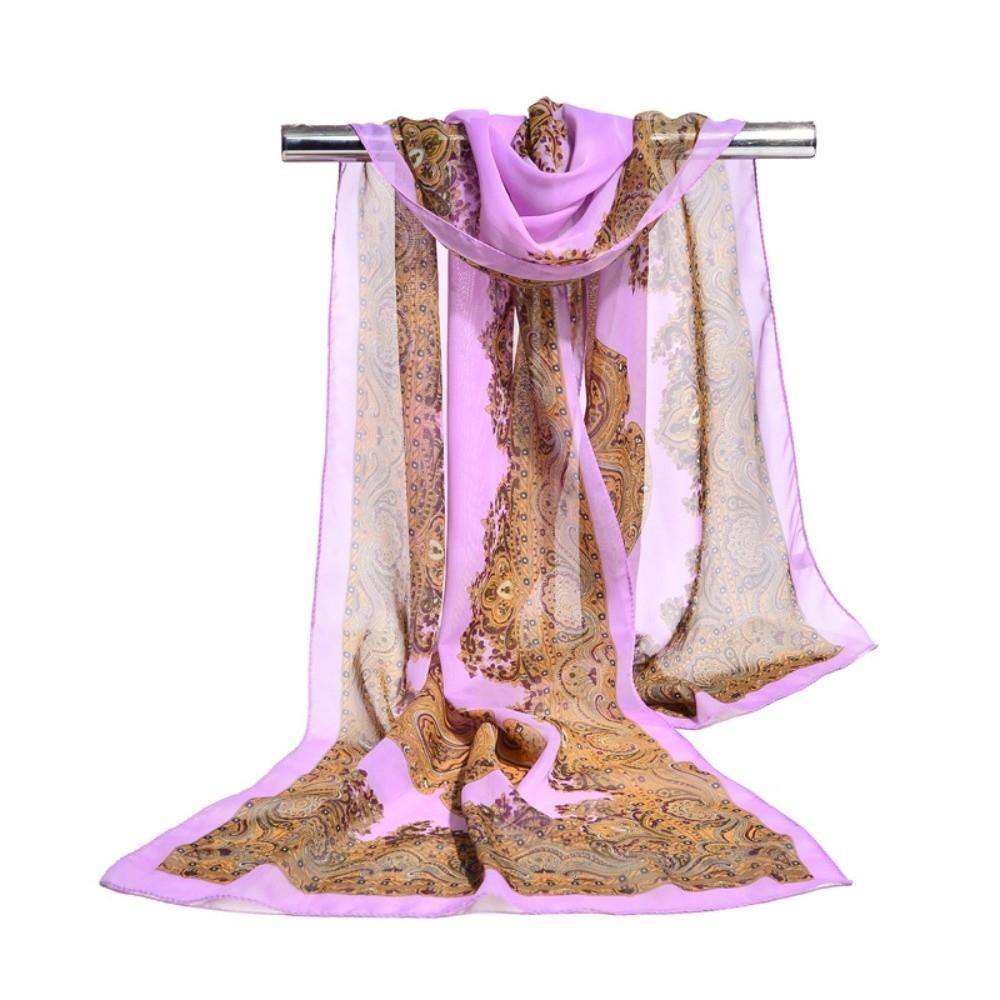 160*50cm Long Wrap Shawl Sunscreen Beach Gauze Scarf Elegant Chiffon Scarf for Women