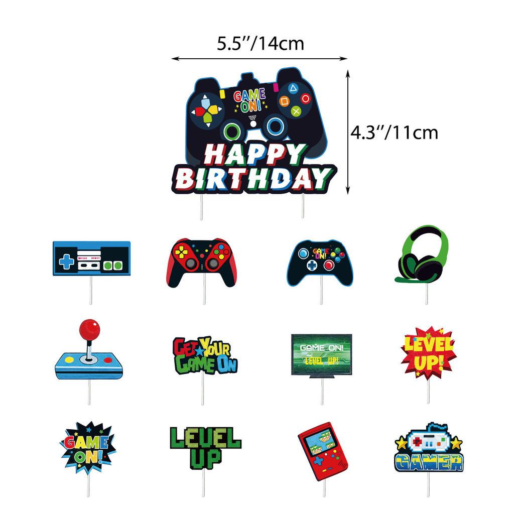 Game On Game Controller Foil Balloon Spiral Flag Set Party Decorations