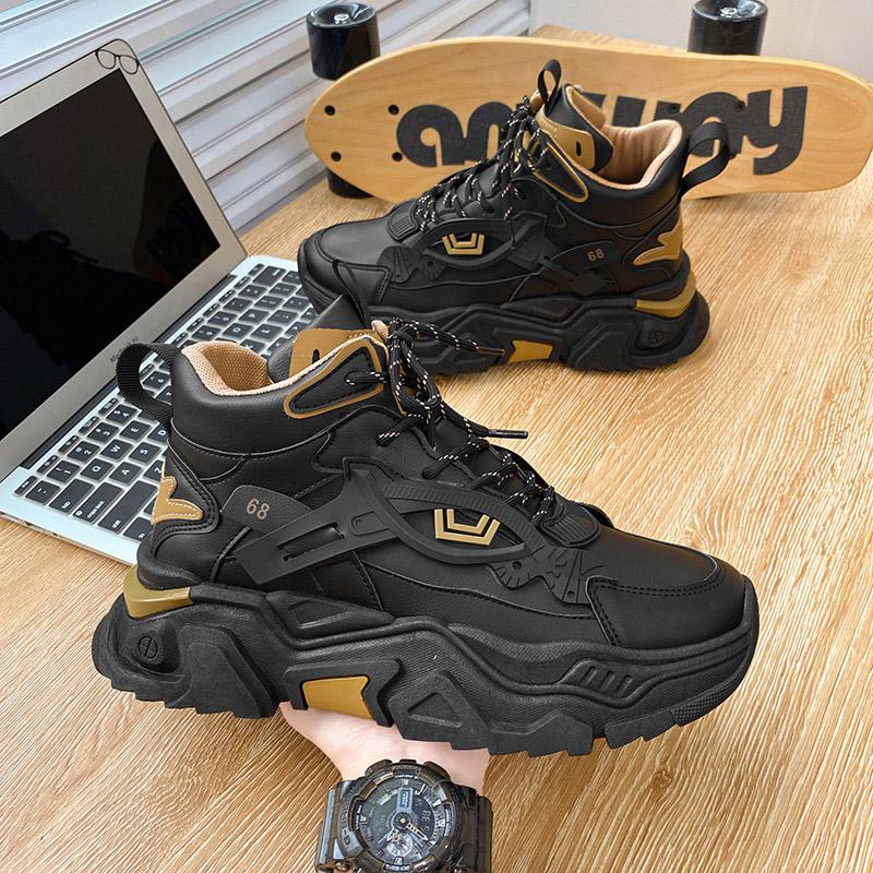 New Men's Fashion Casual High Top Sports Shoes Students Thick Sole Comfortable Sneakers Boys Male Classic Breathable Basketball Shoes