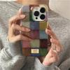 Roztomilý Doplňkový Barevný Blok Odpovídající Kostkované Průhledné Pouzdro Pro iPhone 16 15 14 13 12 11 Pro Max XS XR X SE 7 8 Plus Kostkovaný Měkký Kryt