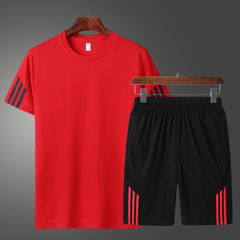 

Men s Solid Color Cotton T Shirt and Shorts Set M