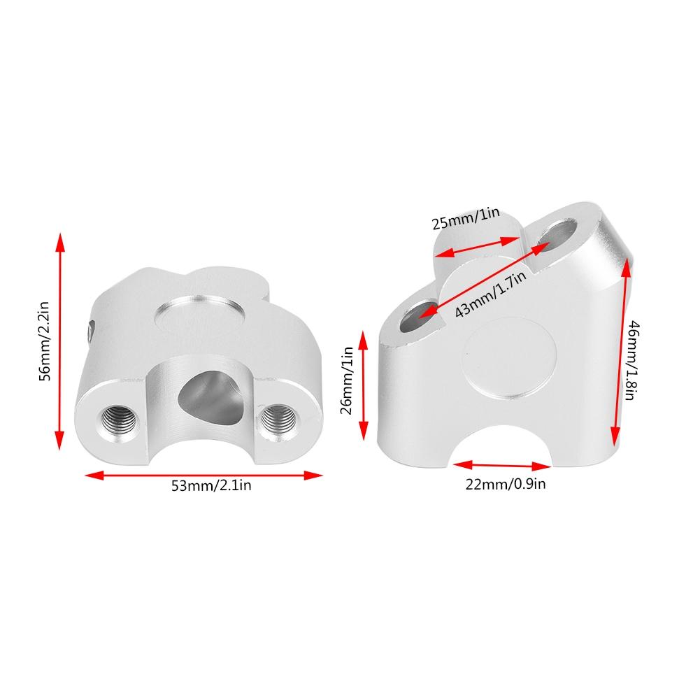 22mm Universal Motorcykelhandtag Styrhöjare Styrklämma Bakåtflyttad Monteringsadapter Styrhöjarfäste Styrhöjarklämma