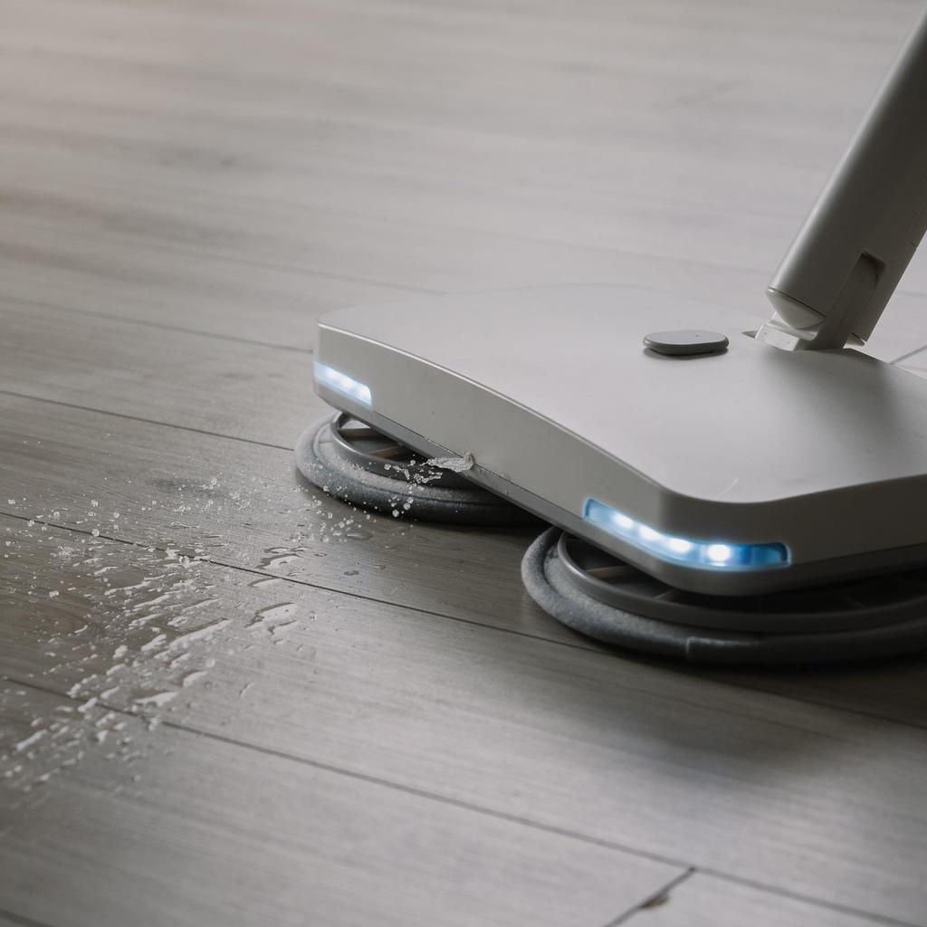 Plus Minus Zero Cordless Electric Mop H020 with Water LED Cordless Rotating Wet 4 Adjustable for Hardwood Includes 2 Mop Pads ±0 [Gekiochikun] (White)