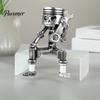 Motorcycle Modification Studio Decor Mechanical Skull Figurine with Gear Base, Industrial Piston-Head Skeleton Statue Wrench, Gift for Car Lovers