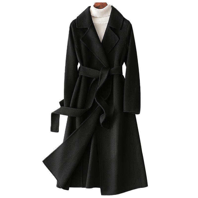 Double-sided Cashmere Coat Women's New Slim-fitting and Thin Long High-end Woolen Coat