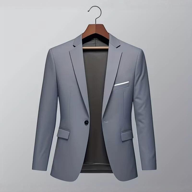 Blazer Masculino Slim Fit de Um Botão Jaqueta Casual para Negócios