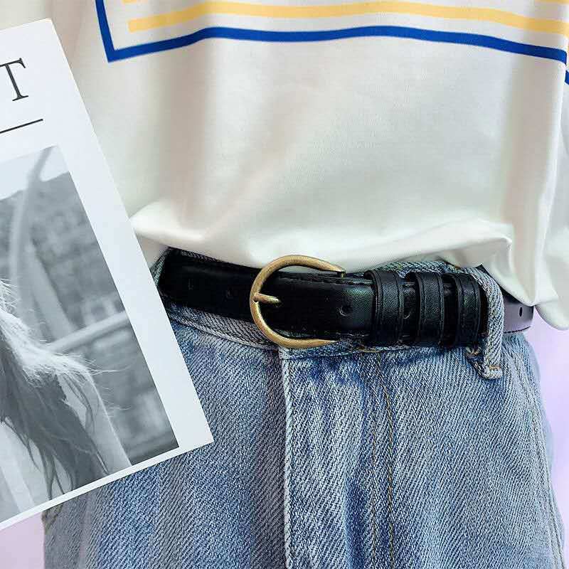 Women's Simple and Fashionable Korean Student Fashion Korean Casual Thin Soft Belt Women's Trendy Trouser Belt Women's Pin Buckle