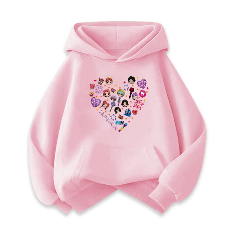 Kids Girls Sajaboys Kpop Rumi Zoey Mira Print Long Sleeves Hoodies