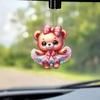 Stylish Acrylic 2d Love Bear Car Hang Decoration Charm Perfect For Keys And Bags