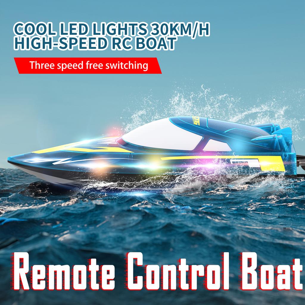 2.4GHz Remote Control Boat 30KM/H High Speed Remote-controlled Speedboat Water Cooling Protection Lo