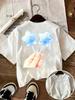 Kawaii Star Lollipop Graphic T Shirt Women Cute Candy Print Tee Harajuku Anime Sweet Girl Short Sleeve Casual Loose Summer Top