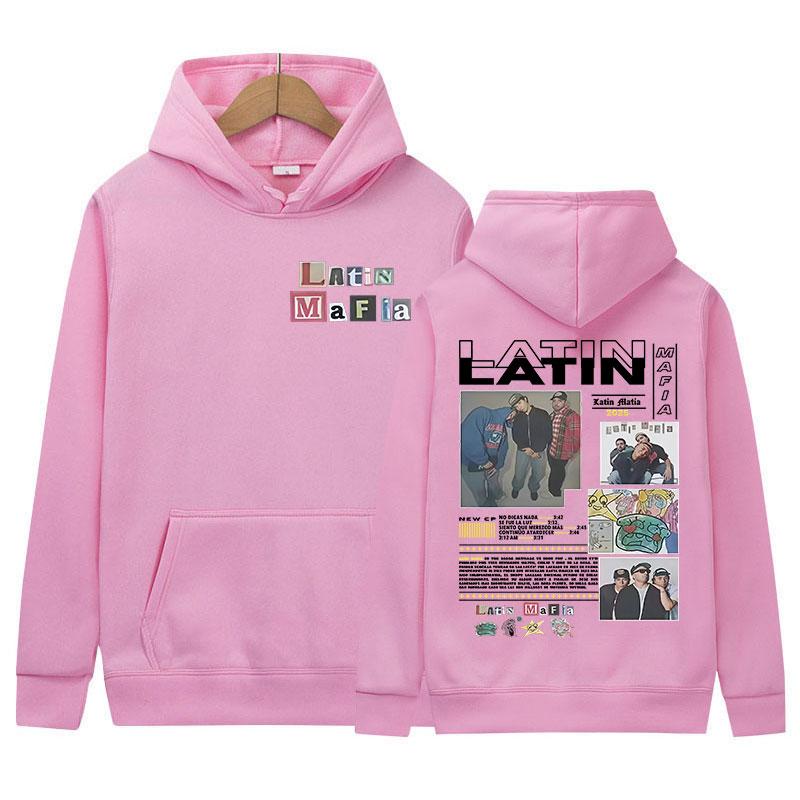 Rapper LATIN MAFIA Tour Album Graphics Hoody Men's Clothing Y2K Hip Hop Oversized Sweatshirt Fashion High Quality Fleece Hoodies