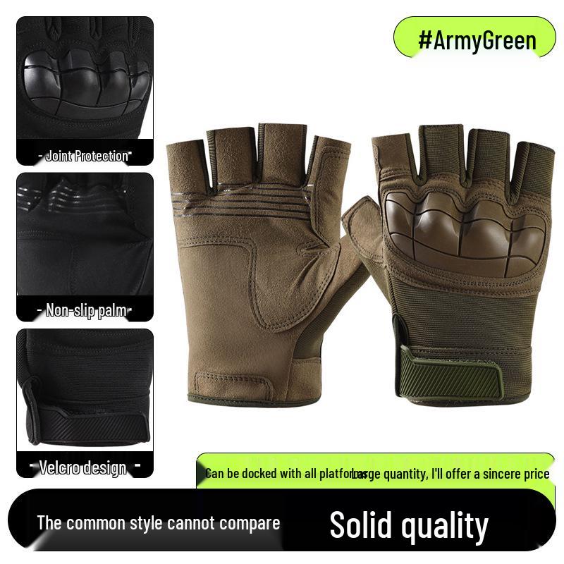 Men's Full-Finger Outdoor Tactical Gloves - Cut-Resistant, Wear-Resistant for Motorcycle Riding & Combat