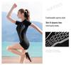 Yingfa Women's 2022 Tummy Control Slimming Zippered One-Piece Swimsuit with Briefs