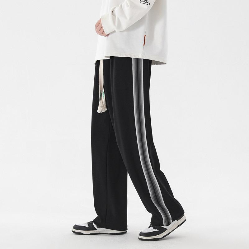 

Spring and autumn new casual pants men s versatile loose drape straight sweatpants wide-leg pants M