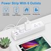 Universal Electrical Socket Extension Cable USB Power Strip for Office 4pcs AC-Outlets 3 USB Ports Surge Protector
