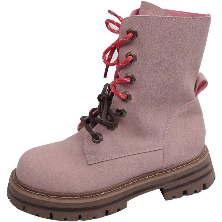 

Retro British style thick heel thick-soled Martin boots women s 2025 new summer versatile thin height-increasing short boots 40 рожевий