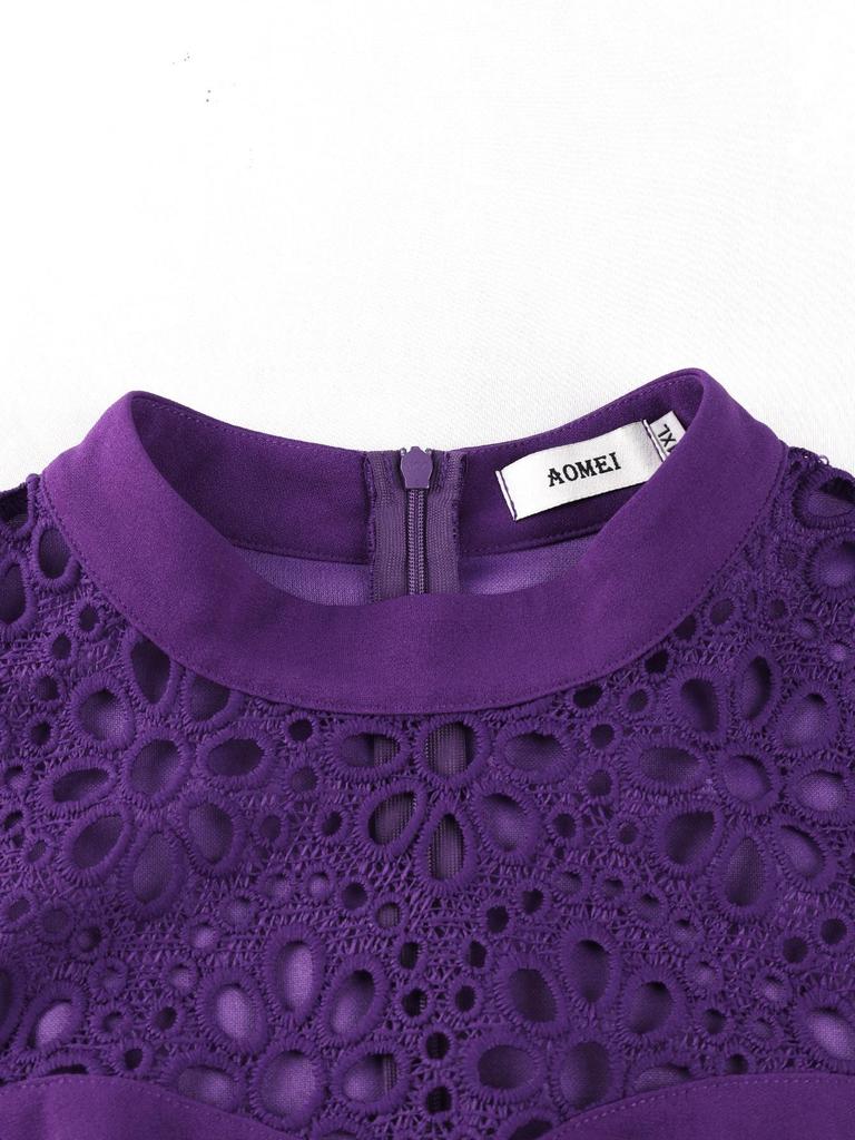 Elegant Plus Size Lace Dress with Ruffle Waist for Wedding Guests