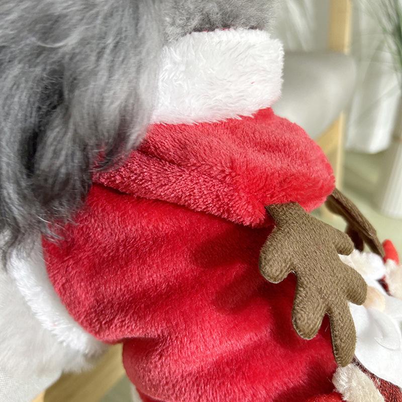 Christmas Teddy Bear Formal Wear for Dogs & Cats - Thickened Autumn/Winter Two-Legged Pet Clothing