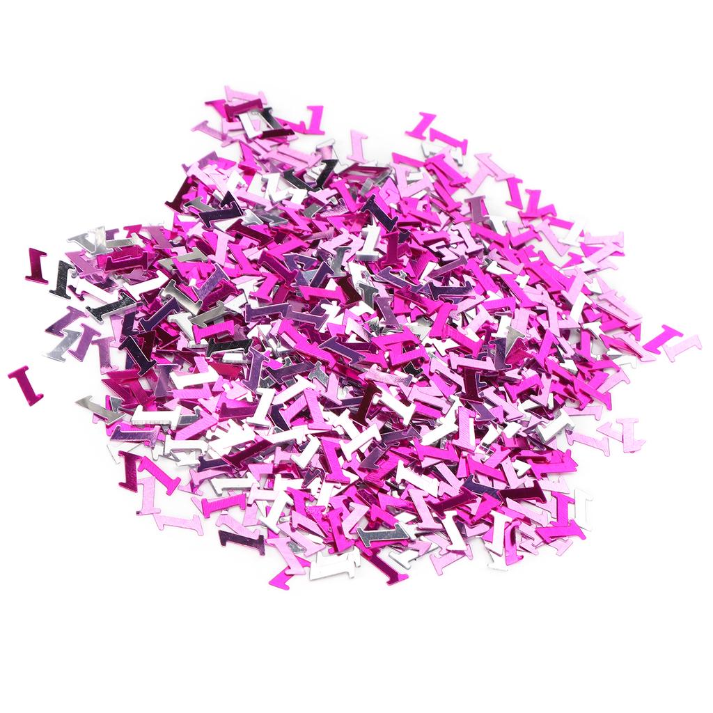 8mm Pink Confetti Party Glitter Sequin Table Decorations for Girl Baptism OrnamentsNumber
