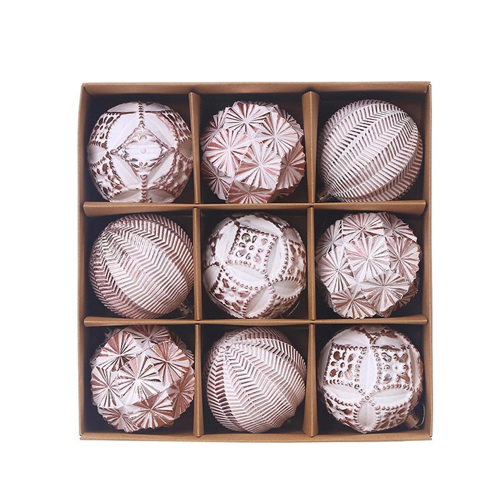 9pcs Shatterproof Electroplated Hanging Balls 8cm Christmas Tree Ornaments  Home Xmas Decor