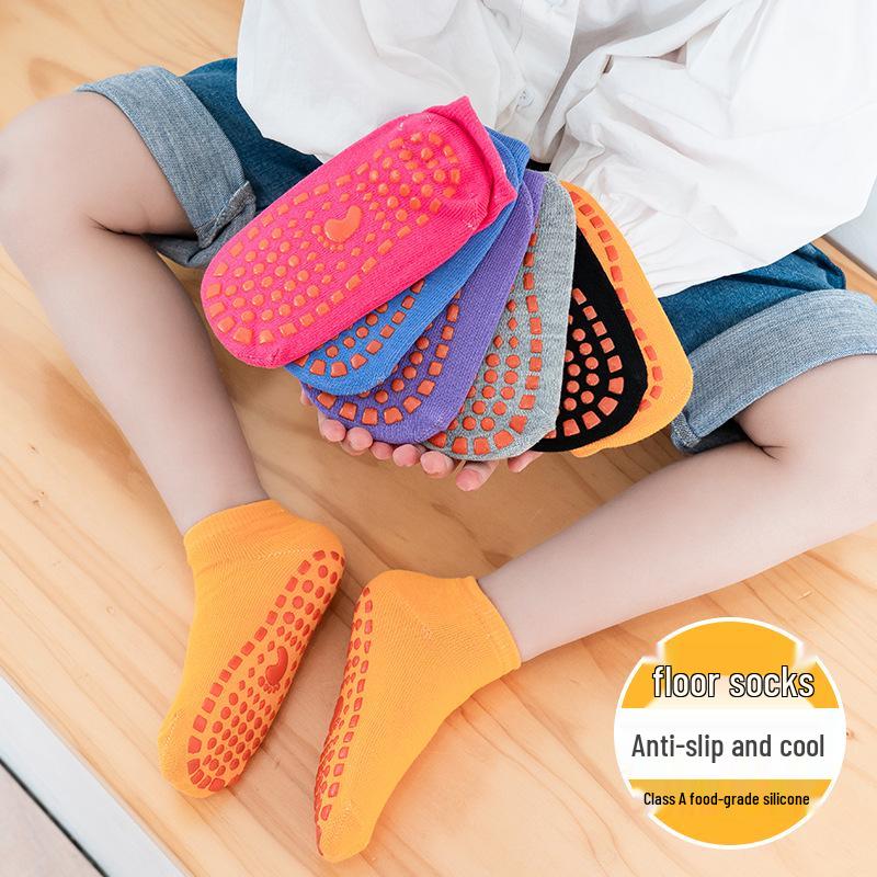 Non-Slip Children's Trampoline & Yoga Socks: Early Education Step-Taking Thin Four Seasons Style