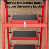 3 Step Ladder Ladder, Portable Steel Folding Stool with Tool Platform, Wide Anti-Slip Pedal and Feet for Household, Office, Iron Construction,
