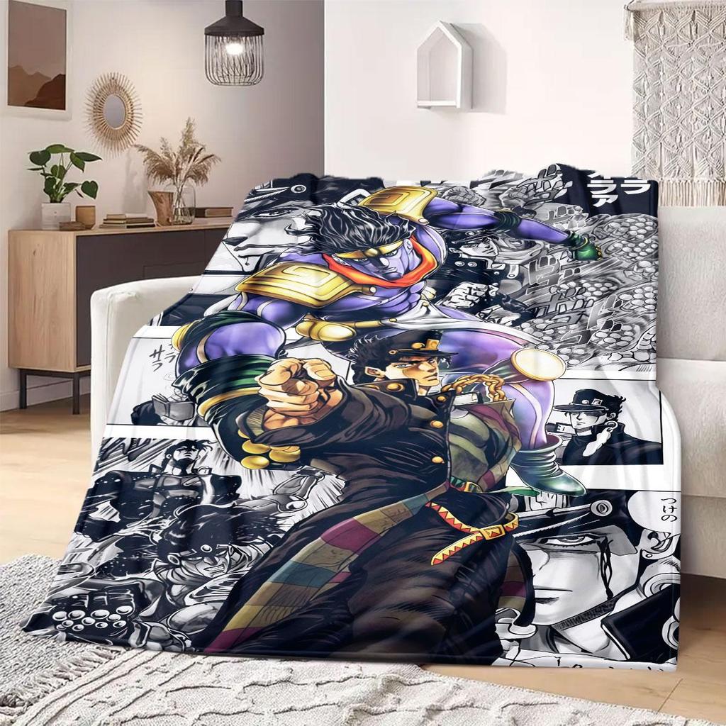 JOJO Anime Flanelldecke Warm, Gemütlich, Geeignet für Schlafzimmer, Sofas, Betten, Stühle, Picknicks, Reisen