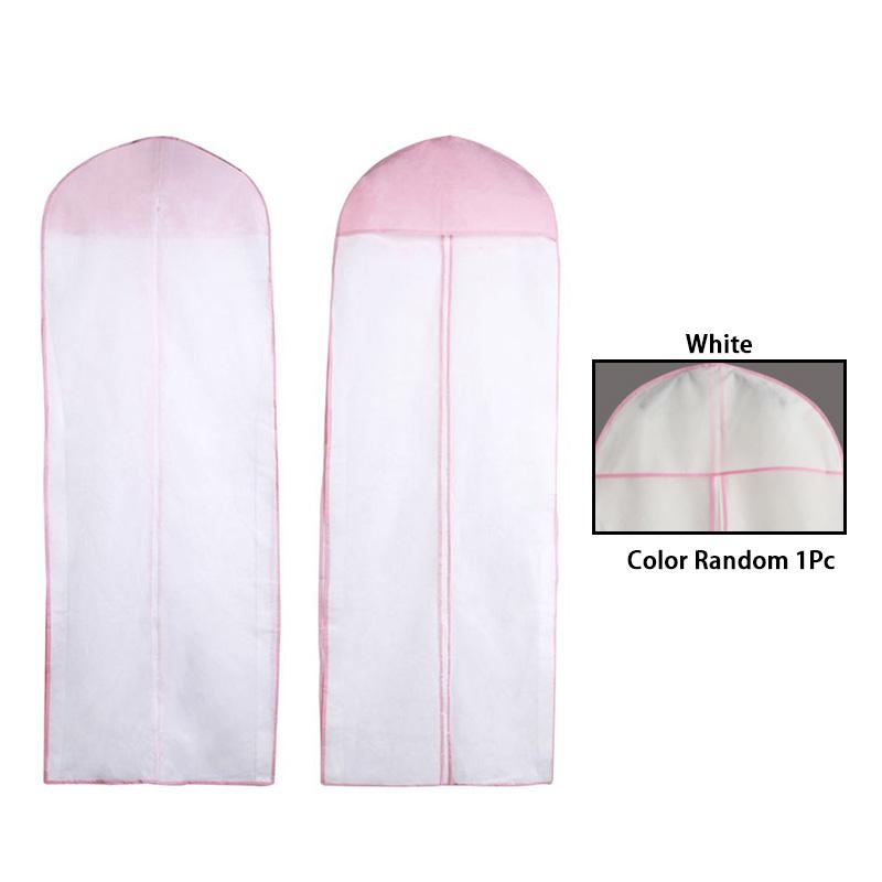 

1 шт. с розовой отделкой, застежка-молния, сумка для хранения одежды, органайзер для одежды в шкафу, пылезащитный чехол, складной чехол для подвешивания свадебного платья 155*60*10cm розовый