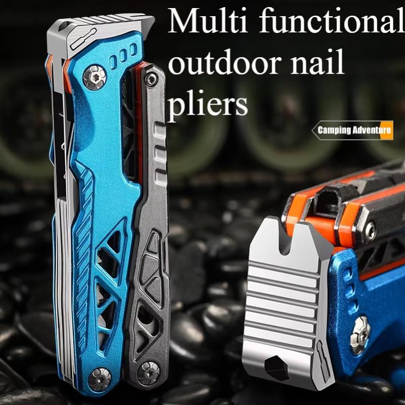 Outdoor Multifunctional Folding Pliers Portable Multi-purpose Sharp-nosed Vise Pliers Nail Hammer Pliers Emergency Tools 4