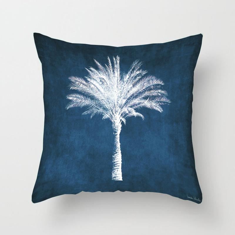 

Квадратная наволочка синего цвета с принтом из полиэстера, наволочка для автомобильного дивана, офисного кресла, простая наволочка для украшения дома 40X40CM