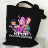 Kids Girls Kpop Rumi Zoey Mira Derpy Sajaboys Printed Student Large Capacity Casual Canvas Shopping Crossbody Shoulder Bags