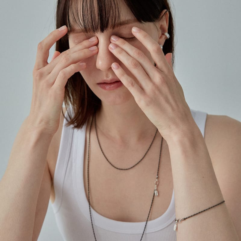 TIERNO N.020/TWIST CHAIN NECKLACE_BLACK