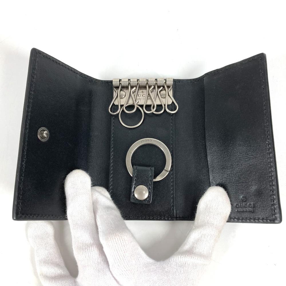 GUCCI 435305 GG Marmont GG logo 6P Key ring 6 points key Key Case Leather Black