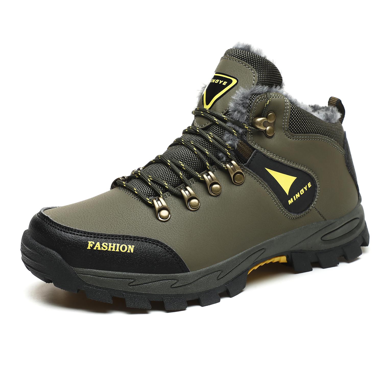 

Outdoor Hiking Shoes Men Lace-up Plush Thick-soled Men Shoes Anti-slip Wear-resistant Breathable Casual Sports Shoe Zapatillas 39 армия зеленый