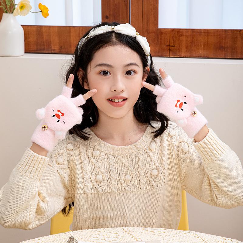 Season thickened cute bare finger writing riding flip half finger warm