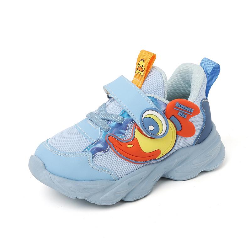 Ding Meng Gelbe Ente Kinder Leichte Netz-Laufschuhe - Frühjahrs-/Herbststil, Cartoon-Design, Weich und Atmungsaktiv für Kleinkind-Mädchen.