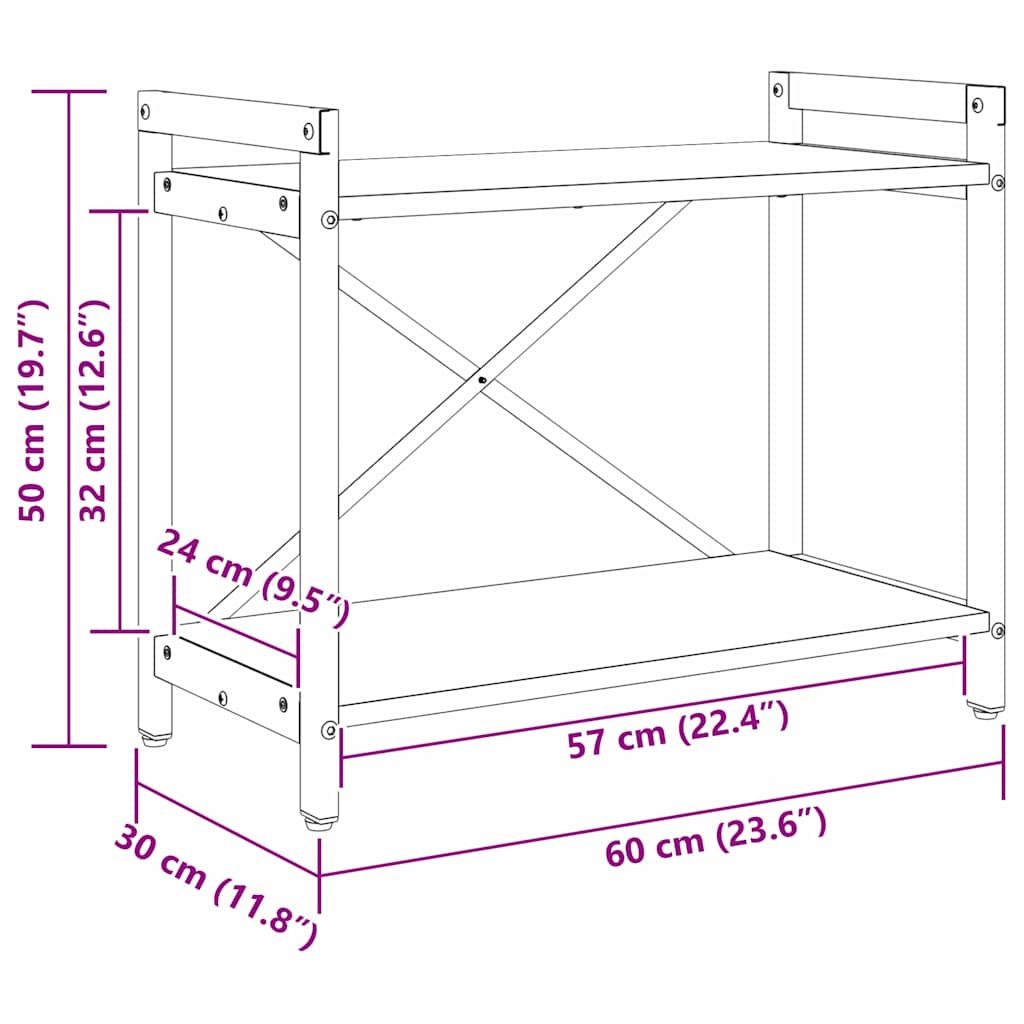 Bookshelf Sonoma Oak 60 x 30 x 50 cm Particleboard