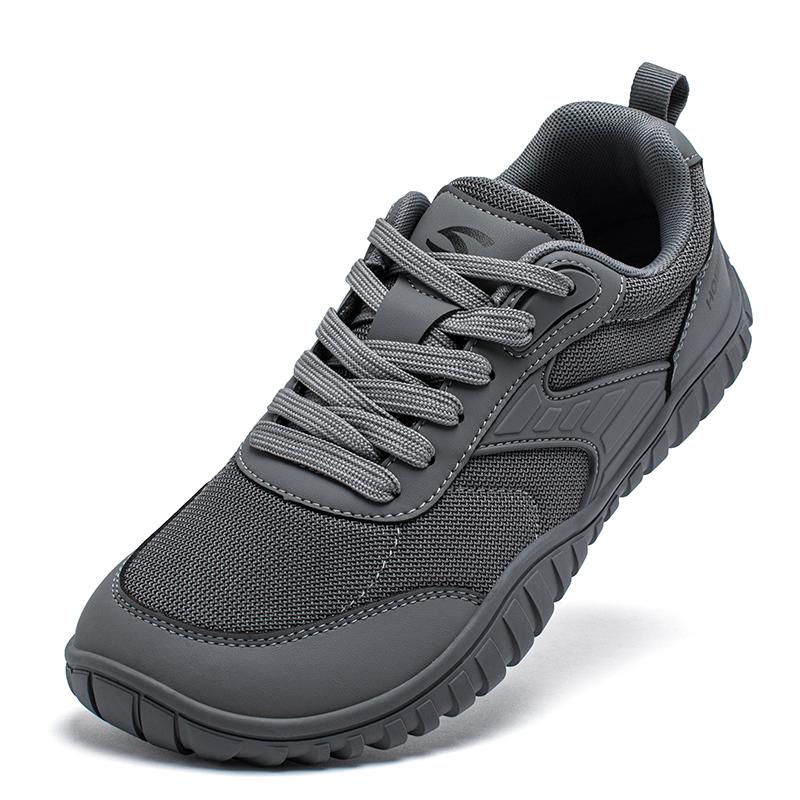 Hobibear Minimalist Wide Toe Shoes Mens Womens Artificial Leather Running Sneakers Lace Up Lightweight Breathable Walking Shoes